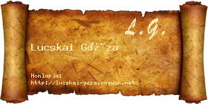 Lucskai Géza névjegykártya