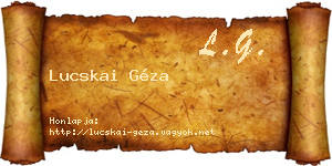 Lucskai Géza névjegykártya