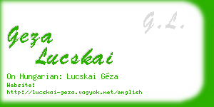 geza lucskai business card